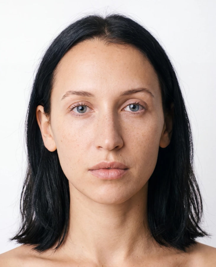 Front identity plate of a cast photoreal model